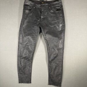 Prefixo Denim Leather Pants Mens Size 30x26‎ Unhemmed Brazil Black